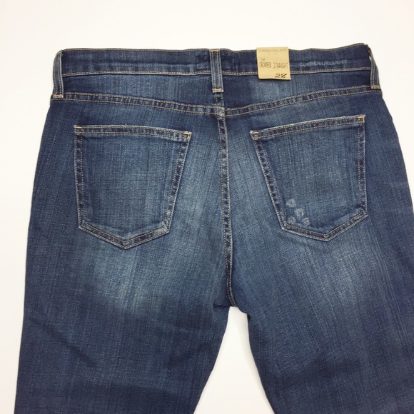 NWT CURRENT/ELLIOTT cropped straight jeans raw hem - Picture 6 of 8